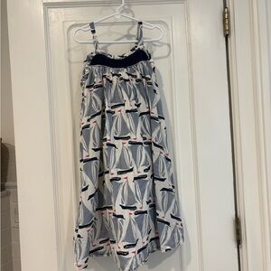 Pink Chicken Navy and White sailboat Dress